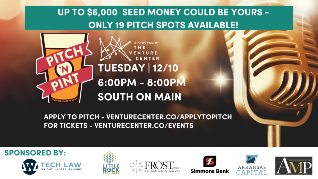 The Venture Center Announces 2019 Pitch ‘N Pint Details