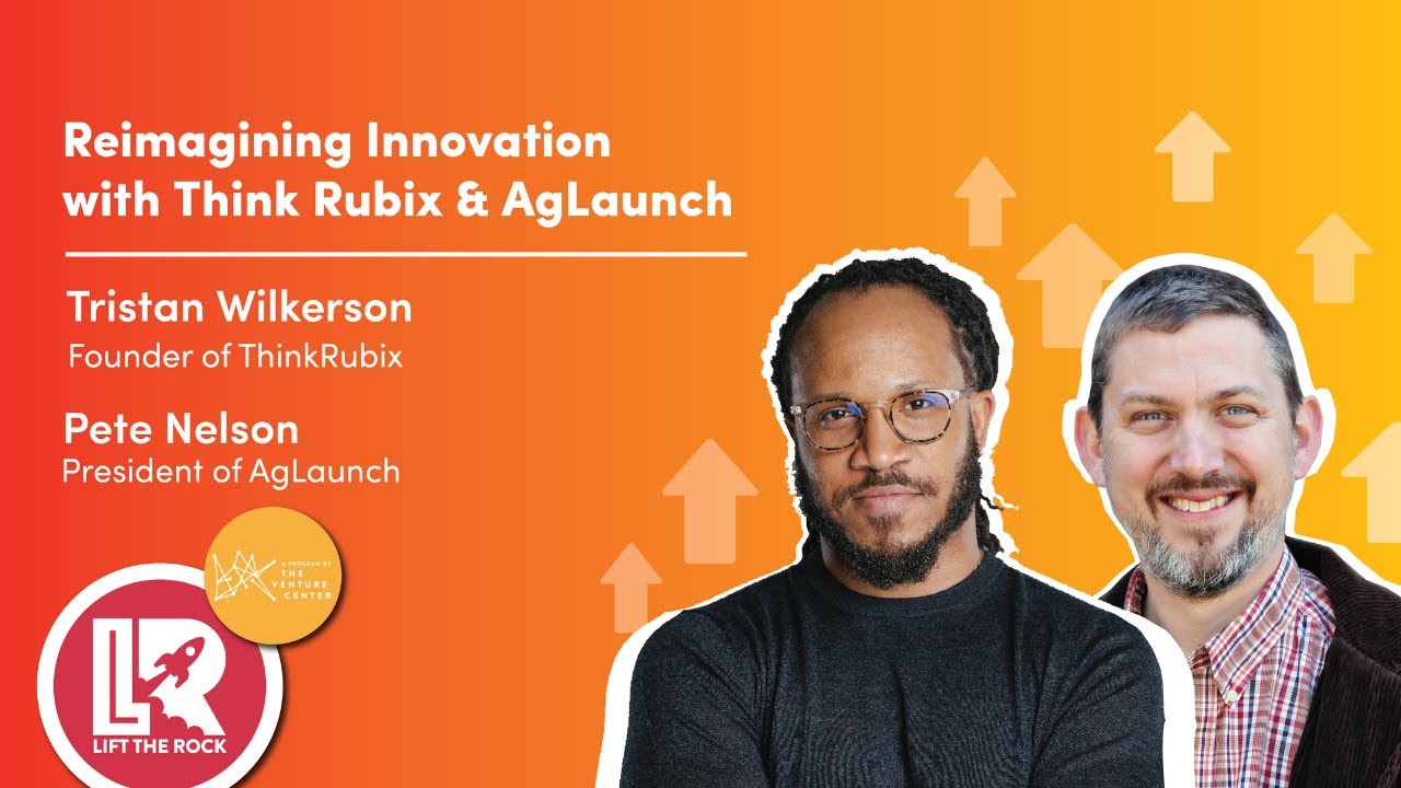 Graphic with headshots of Think Rubix founder Tristan Wilkerson and AgLaunch President Pete Nelson